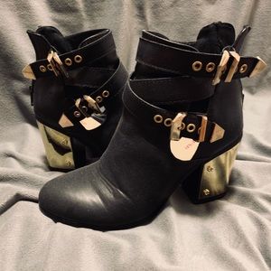 Black and Gold Booties